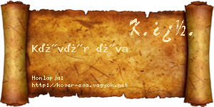 Kövér Éva névjegykártya